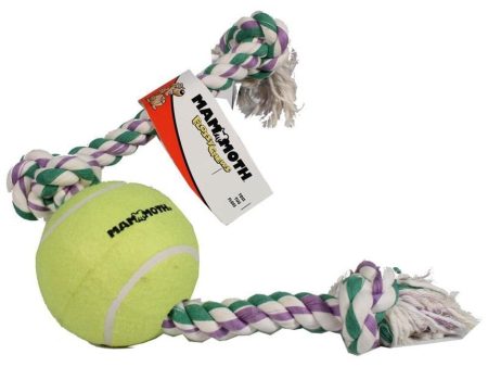 MAMMOTH FLOSSY CHEWS ROPE TUG W 6IN TENNIS BALL (36 IN, MULTI) Hot on Sale