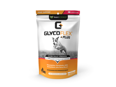 VetriScience GlycoFlex® Plus Hip & Joint Supplement for Dogs Chew Bacon Flavor (45 Count) on Sale