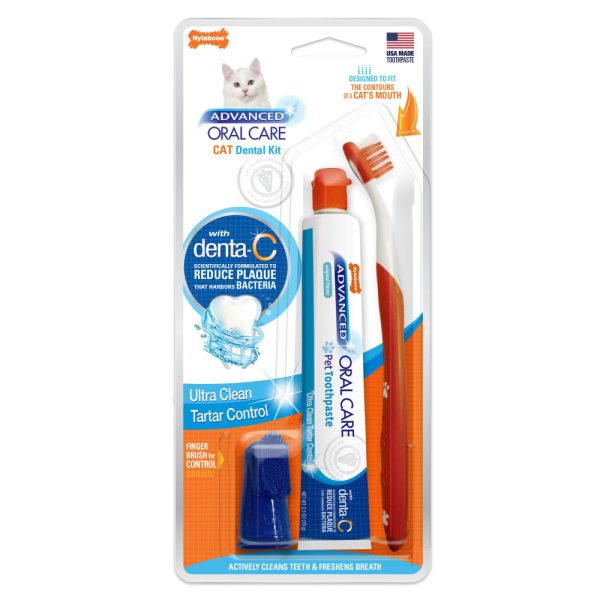 Nylabone Advanced Oral Care Cat Dental Kit Supply