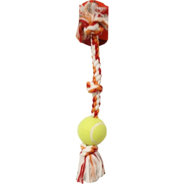 MAMMOTH KNOT TUG W TENNIS BALL (24 IN, MULTI) Supply