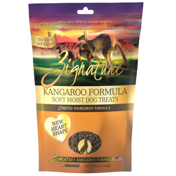 Zignature Kangaroo Formula Soft Moist Dog Treats (4 oz - New Heart Shape) Cheap