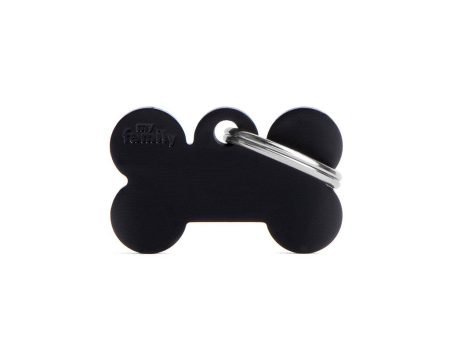 MyFamily ID Tag Basic Collection Small Bone Black in Aluminum Cheap