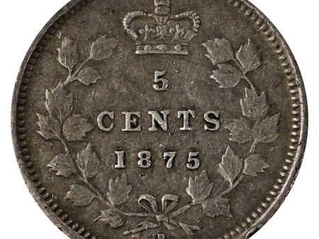 1875H Small Date Canada 5-cents Very Fine (VF-20) For Cheap