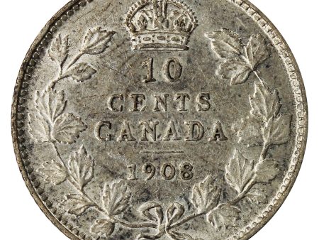 1908 8 8 Canada 10-cents VF-EF (VF-30) $ For Cheap