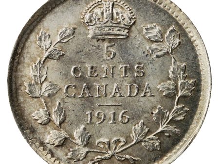 1916 Canada 5-cents Choice Brilliant Uncirculated (MS-64) $ For Sale