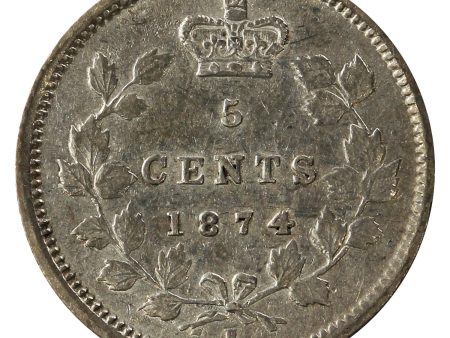 1874H Plain 4 Canada 5-cents Extra Fine (EF-40) $ Online now