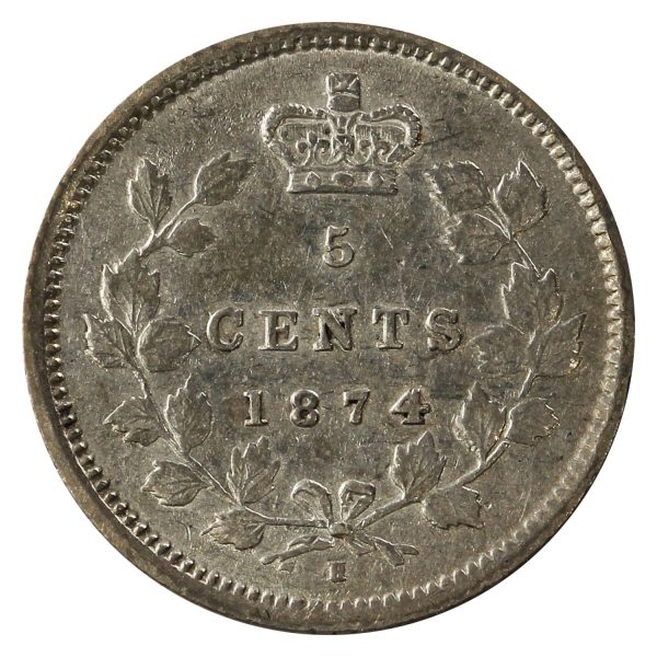 1874H Plain 4 Canada 5-cents Extra Fine (EF-40) $ Online now