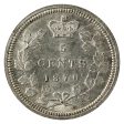 1870 Wide Rim Canada 5-cents UNC+ (MS-62) $ Fashion