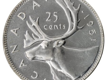 1951 Low Relief Canada 25-cents Proof Like $ For Sale