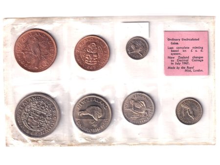 New Zealand 1965 7-coin Uncirculated Set (Toned, spots, no envelope) Cheap