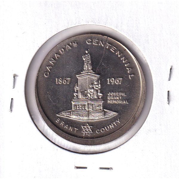 1967 Brantford, ON, Canada s Centennial Medallion (Nickel Colour) on Sale