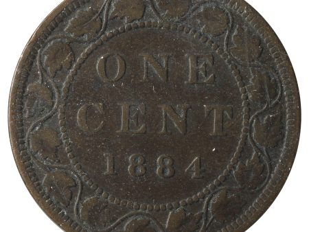 1884 Obv. 2 Canada 1-Cent Very Good (VG-8) Scratched, Cleaned or Impaired. For Discount