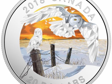 RDC 2018 Canada $20 Geometric Fauna - Snowy Owls Fine Silver Coin (No Tax) impaired Supply