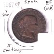 Spain 1867OM 7 Star 5 Centimos Extra Fine (EF-40) Impaired Online Sale