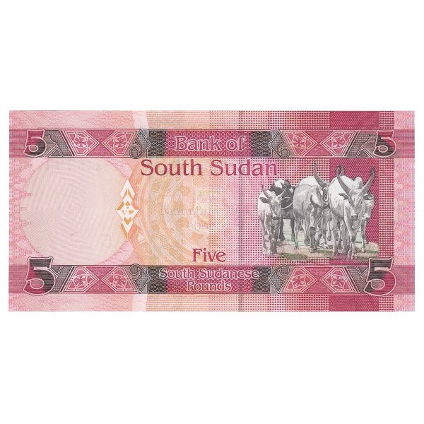 South Sudan 5 Pound Note, Pick #6, UNC on Sale