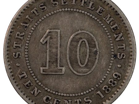 Straits Settlements 1889 10 Cents Very Fine (VF-20) Online Hot Sale