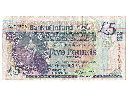 Northern Ireland 1992 5 Pound Note, NI215, VF Online Sale