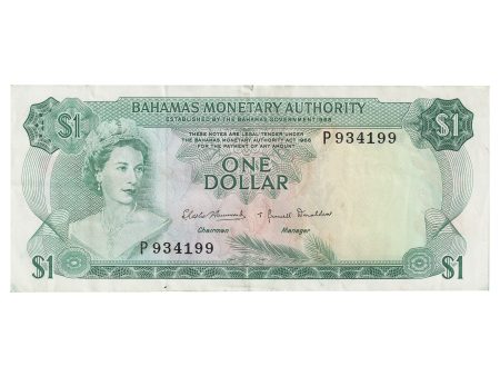 Bahamas 1968 1 Dollar Note, Pick #27a, EF (Tear) Hot on Sale