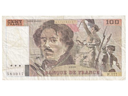 France 1990 100 Francs Note, Pick #154d, Circ Online Sale