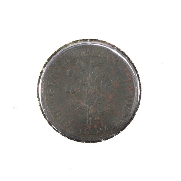 LC-33A1 No Date Lower Canada Un Sou, Agriculture, Bank Token, AU-UNC (AU-55) Corrosion For Discount