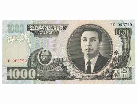 North Korea 2006 1,000 Won Note, Pick #45b, UNC Discount