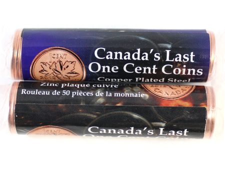 Pair of 2012 Canada s Last One Cent Plated Steel & Zinc Rolls of 50Pcs, 2 Rolls Cheap