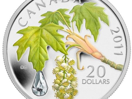 RDC 2011 Canada $20 Maple Leaf Crystal Raindrop Fine Silver (scratched capsule) For Discount