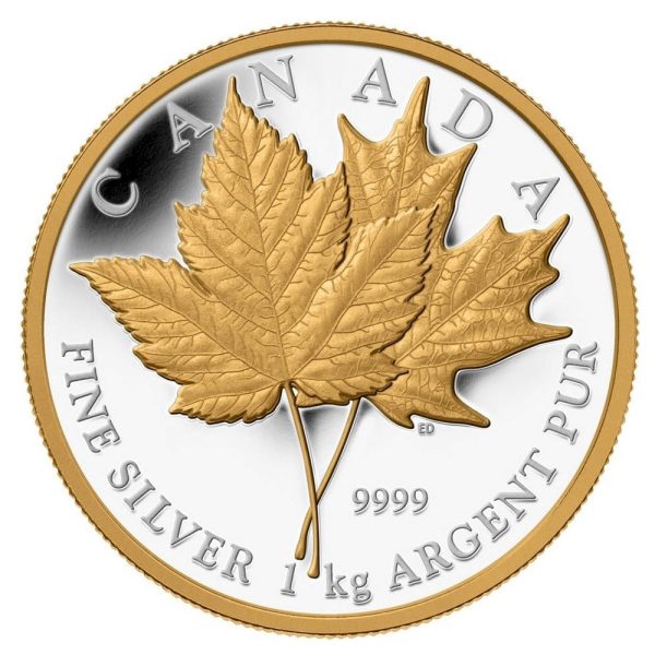 RDC 2013 Canada $250 Maple Leaf Forever Kilo with Gold Plating (No Tax) impaired Hot on Sale