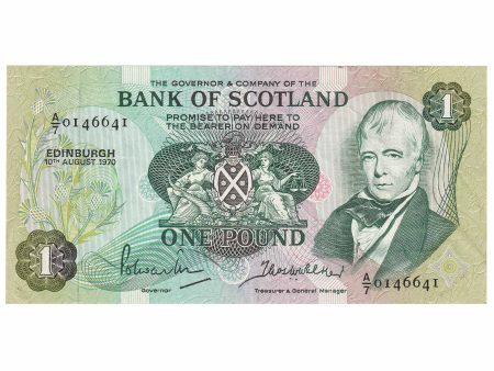 Scotland 1970 Bank of Scotland 1 Pound Note, SC109a, VF-EF Online Hot Sale