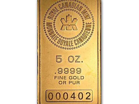 (LPO) Royal Canadian Mint 5oz. 9999 Fine Gold Bar (No Tax) NO Credit Card Paypal - Issues Sale