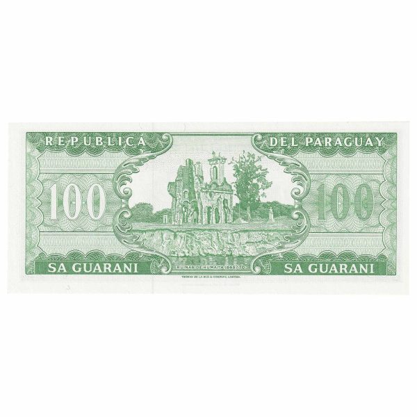 Paraguay L.1952 100 Guaranies Note, Pick #199b, UNC For Sale