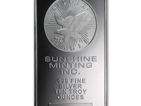 Vintage Sunshine Mint 10oz .999 Silver Bar (No Tax) Tone Spots Fashion