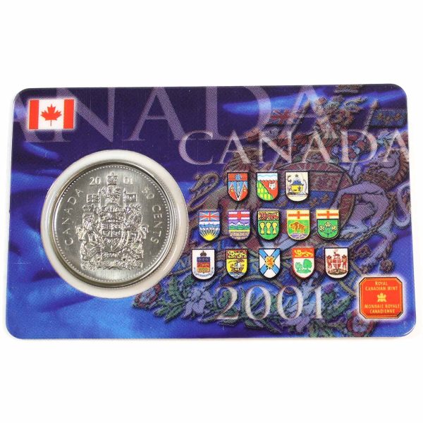 2001 Canada 50-cents in Provincial Coat of Arms Card on Sale