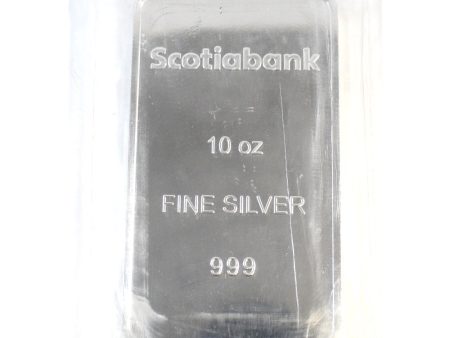 Scotiabank Metals 10oz .999 Silver Bar (No Tax) Lightly Toned For Sale