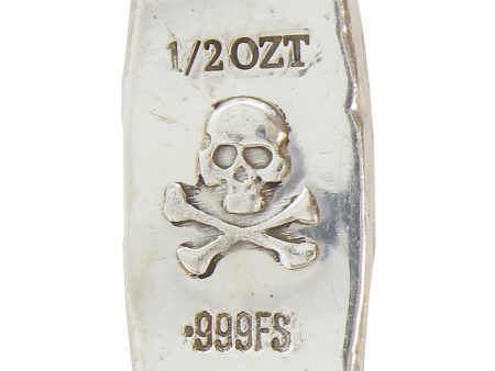 RSSC 1 2oz Skull & Crossbones .999 Fine Silver Bar (No Tax) Scratches For Cheap