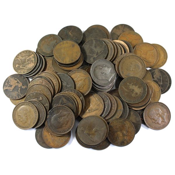 Lot of 100x Great Britain Pennies, Mixed Dates, 100Pcs Online now