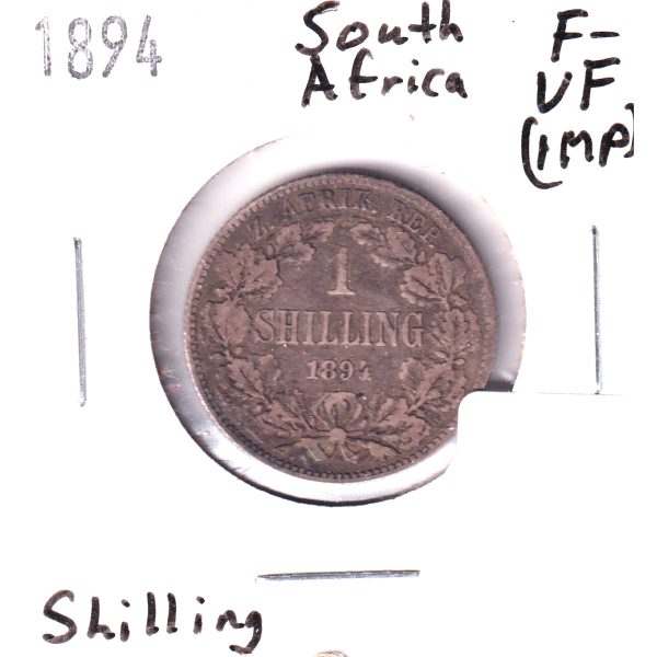 South Africa 1894 Shilling F-VF (F-15) Impaired Hot on Sale