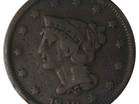 1840 Small Date Over Large 18 USA Cent VG-F (VG-15) $ For Discount