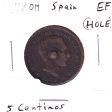 Spain 1879 OM 5 Centimos Extra Fine (EF-40) Hole Online Sale