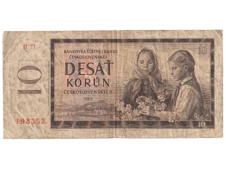 Czechoslovakia 1960 10 Korun Note, Pick #88a, Series H, VF Online now