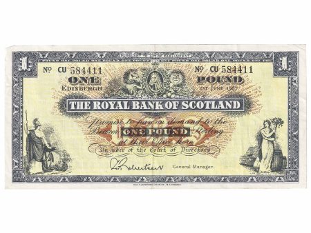 Scotland 1967 Royal Bank of Scotland 1 Pound Note, SC804b, VF-EF Online