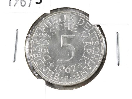 Germany 1967J 5 Mark Brilliant Uncirculated (MS-63) Hot on Sale