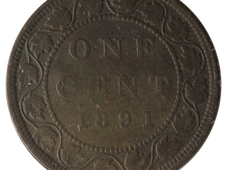 1891 Obv. 3 Canada 1-Cent Fine (F-12) Impaired For Cheap