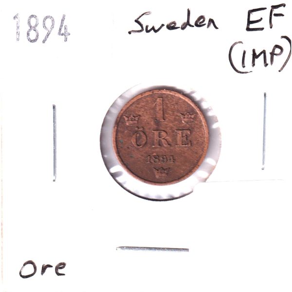 Sweden 1894 Ore Extra Fine (EF-40) Impaired Online Hot Sale