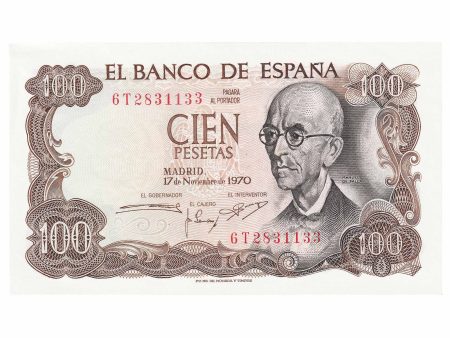 Spain 1974 100 Pesetas Note, Pick #152, UNC For Discount