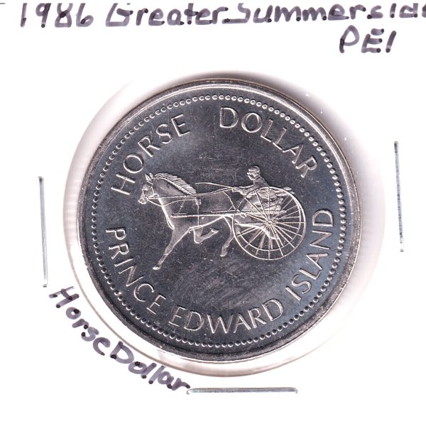 1986 Greater Summerside, PEI, Horse Dollar Trade Token on Sale