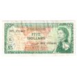 East Caribbean States Note, Pick #14m 1965 5 Dollars, "L" Overprint, VF (Damaged) on Sale