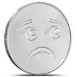 Sad Face Emoji 1oz. Silver Round (TAX Exempt) May Be Lightly Scuffed Discount