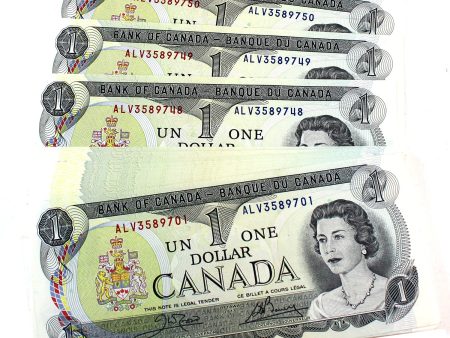 Lot of 50x 1973 Canada $1 Note, Crow-Bouey, BFD, 50Pcs. Supply