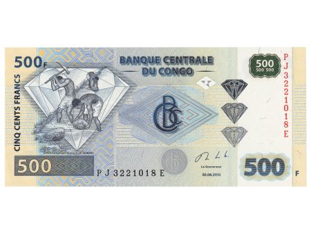 Democratic Republic of the Congo 2013 500 Franc Note, Pick #96C, UNC Fashion